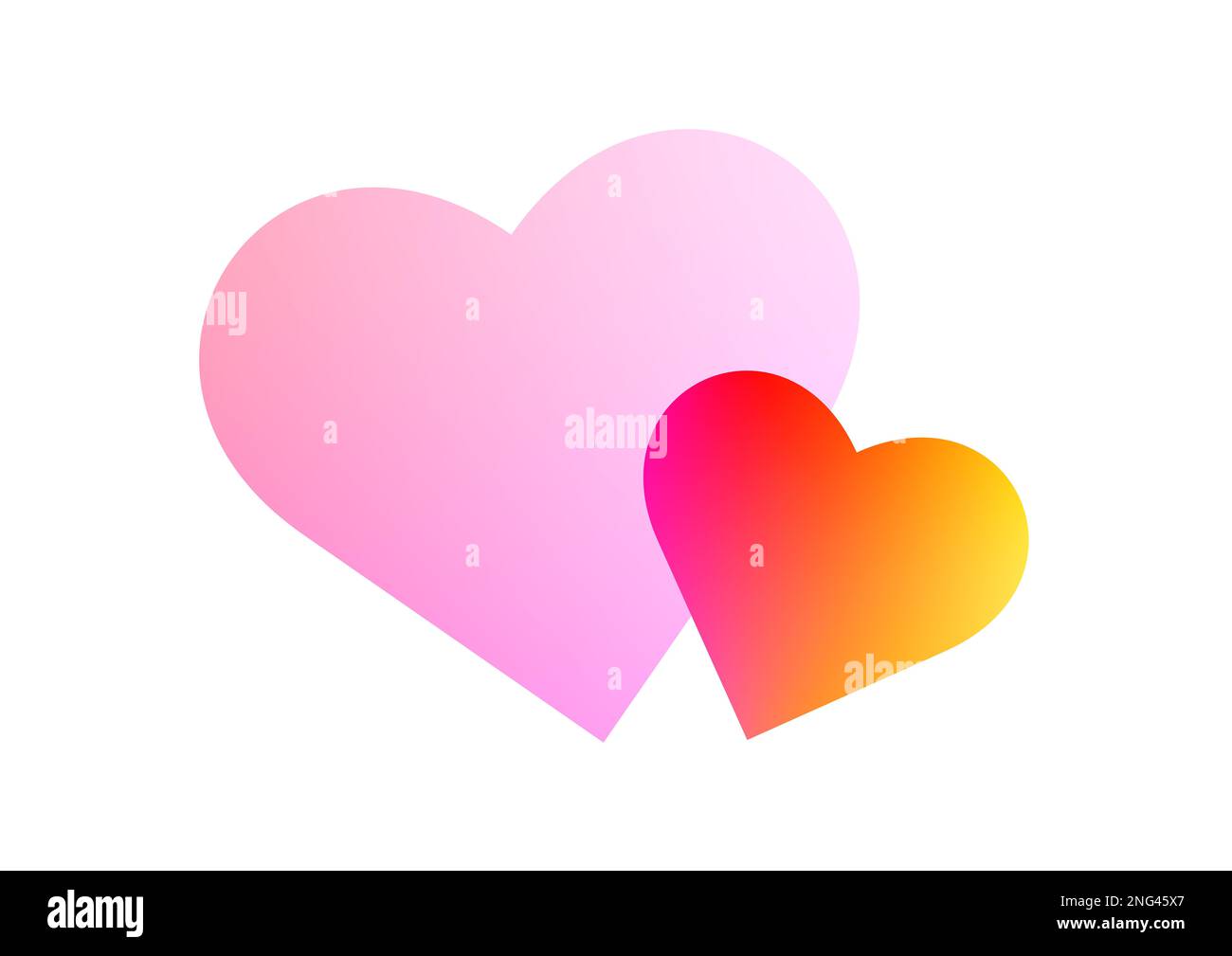 Hearts illustration in bright colour gradients Stock Photo