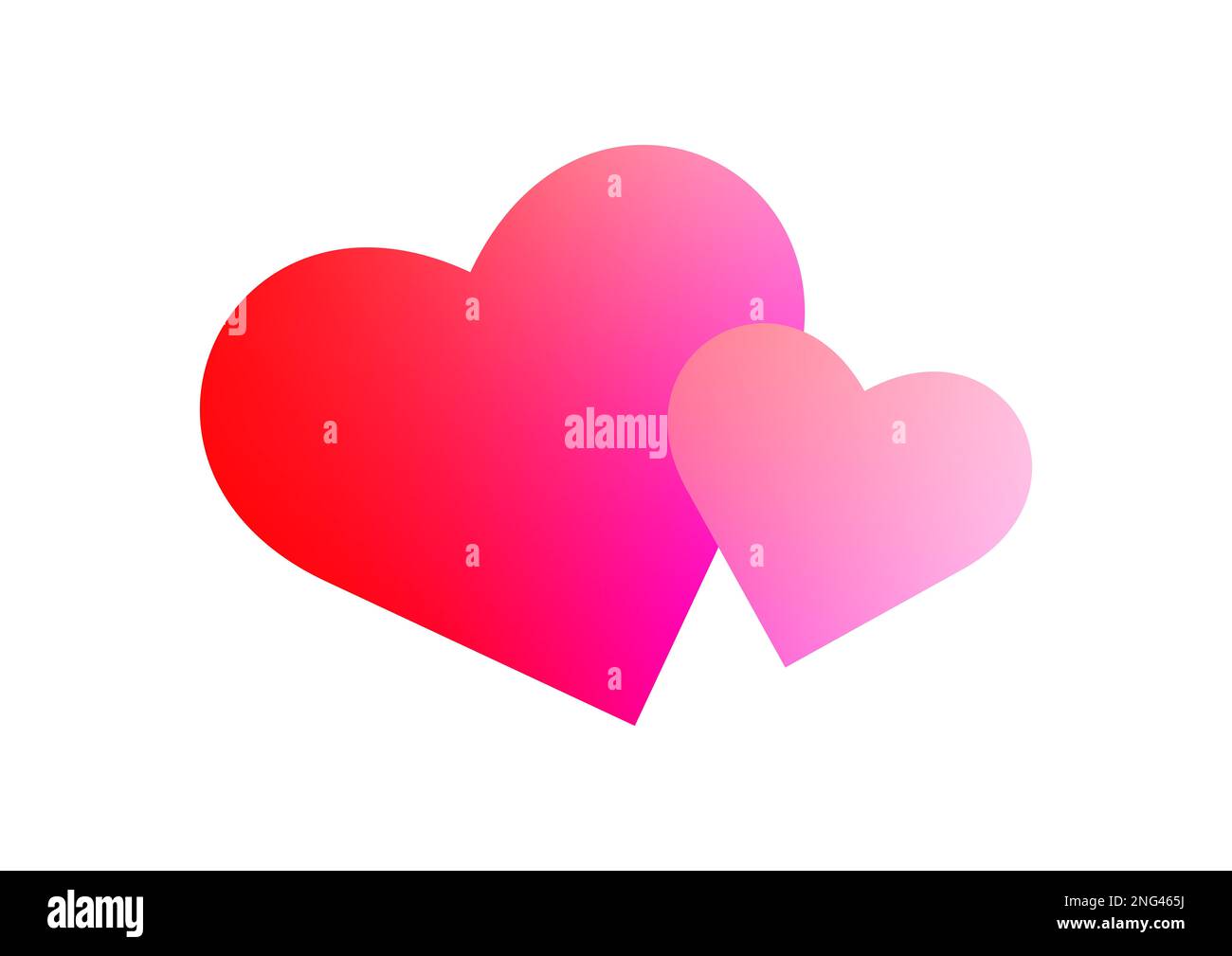 Hearts illustration in bright colour gradients Stock Photo