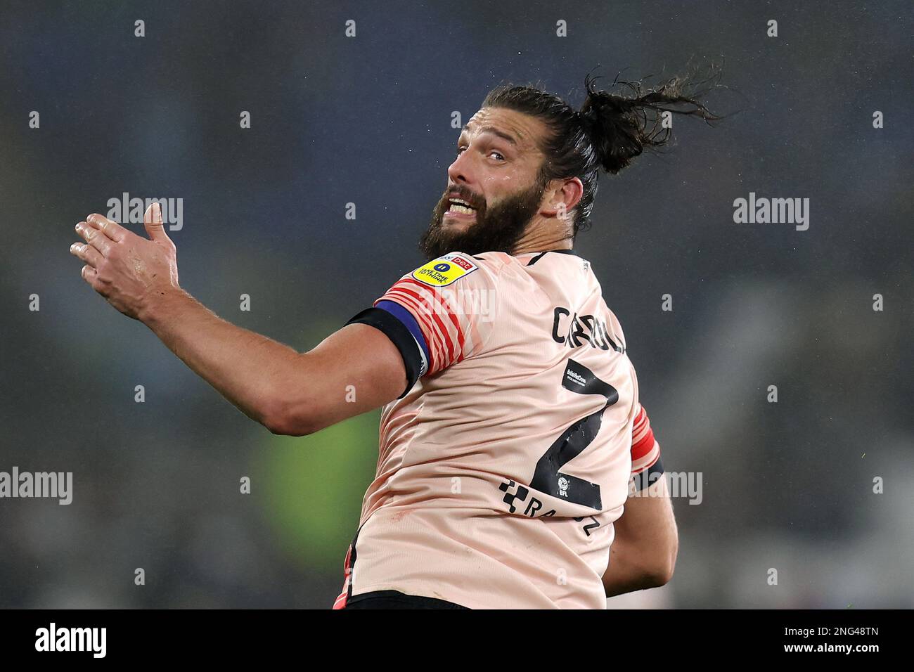 Cardiff, UK. 17th Feb, 2023. Andy Carroll of Reading in action. EFL ...