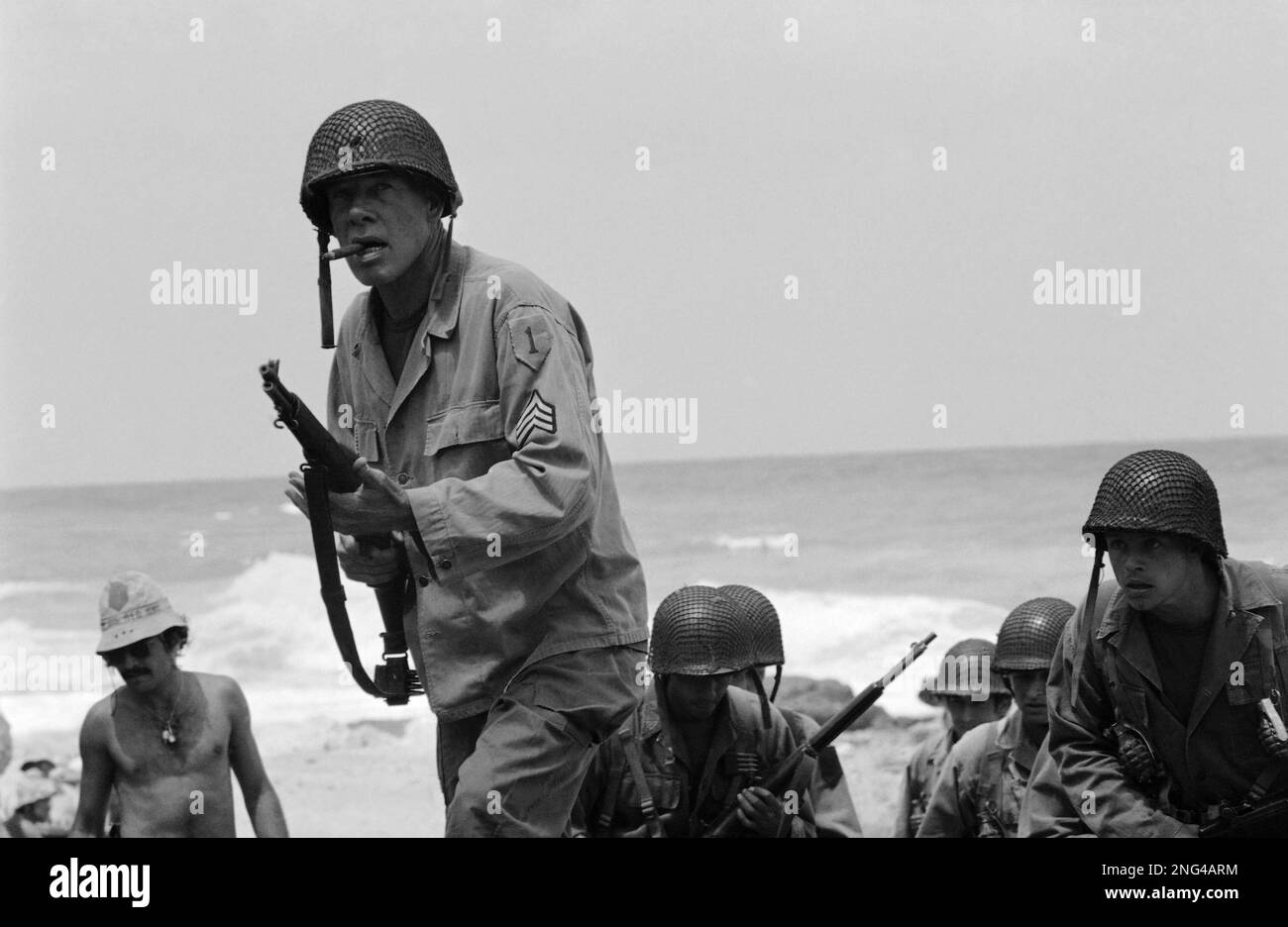 Lee Marvin, the academy award winning actor during filming of "The Big