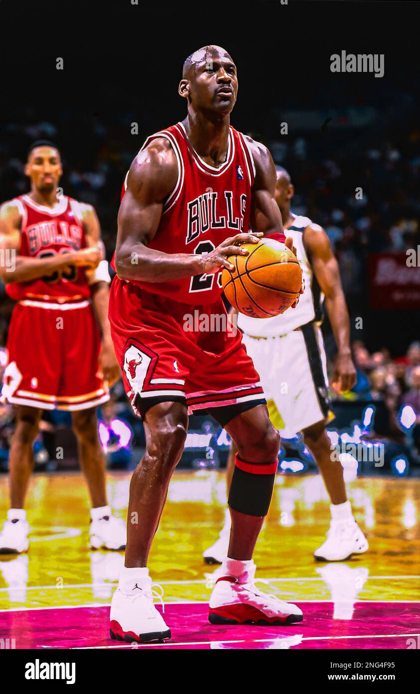 Basketball NBA Michael Jordan, Chicago Bulls in 1998. Stock Photo