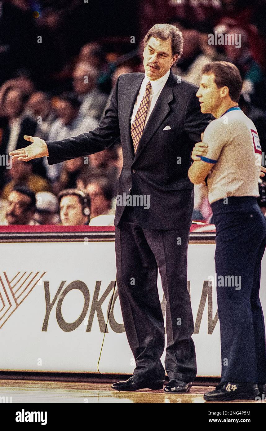 Basketball NBA, Phil Jackson, coach,  Chicago Bulls in 1993. Stock Photo