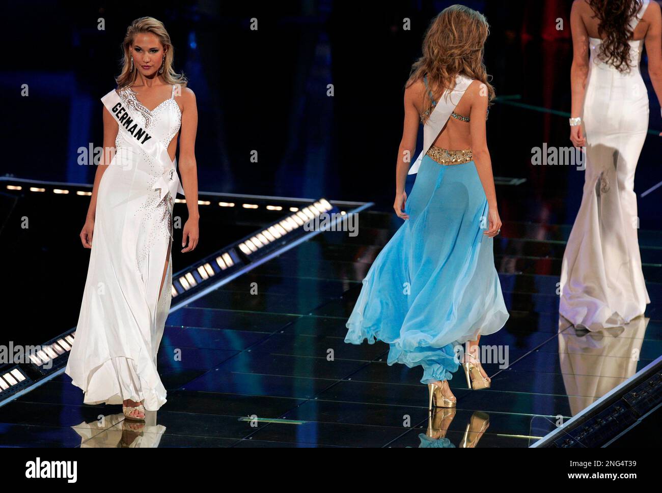 Miss Germany Angelina Glass performs during preliminary judging of the
