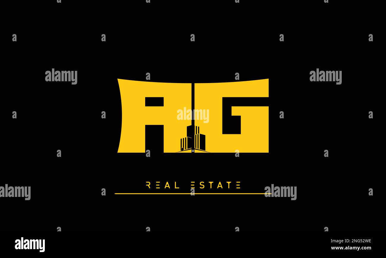 Real Estate letters Initials Monogram logo AG , GA Stock Vector