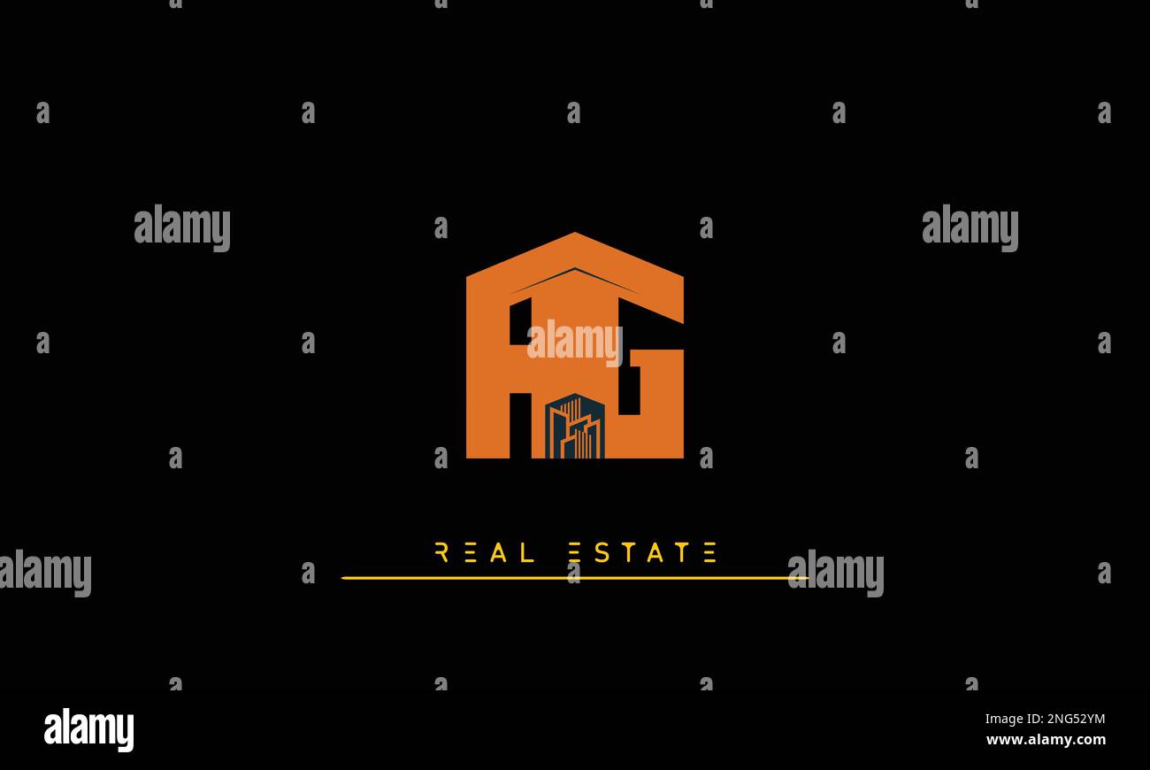 Real Estate letters Initials Monogram logo AG , GA Stock Vector