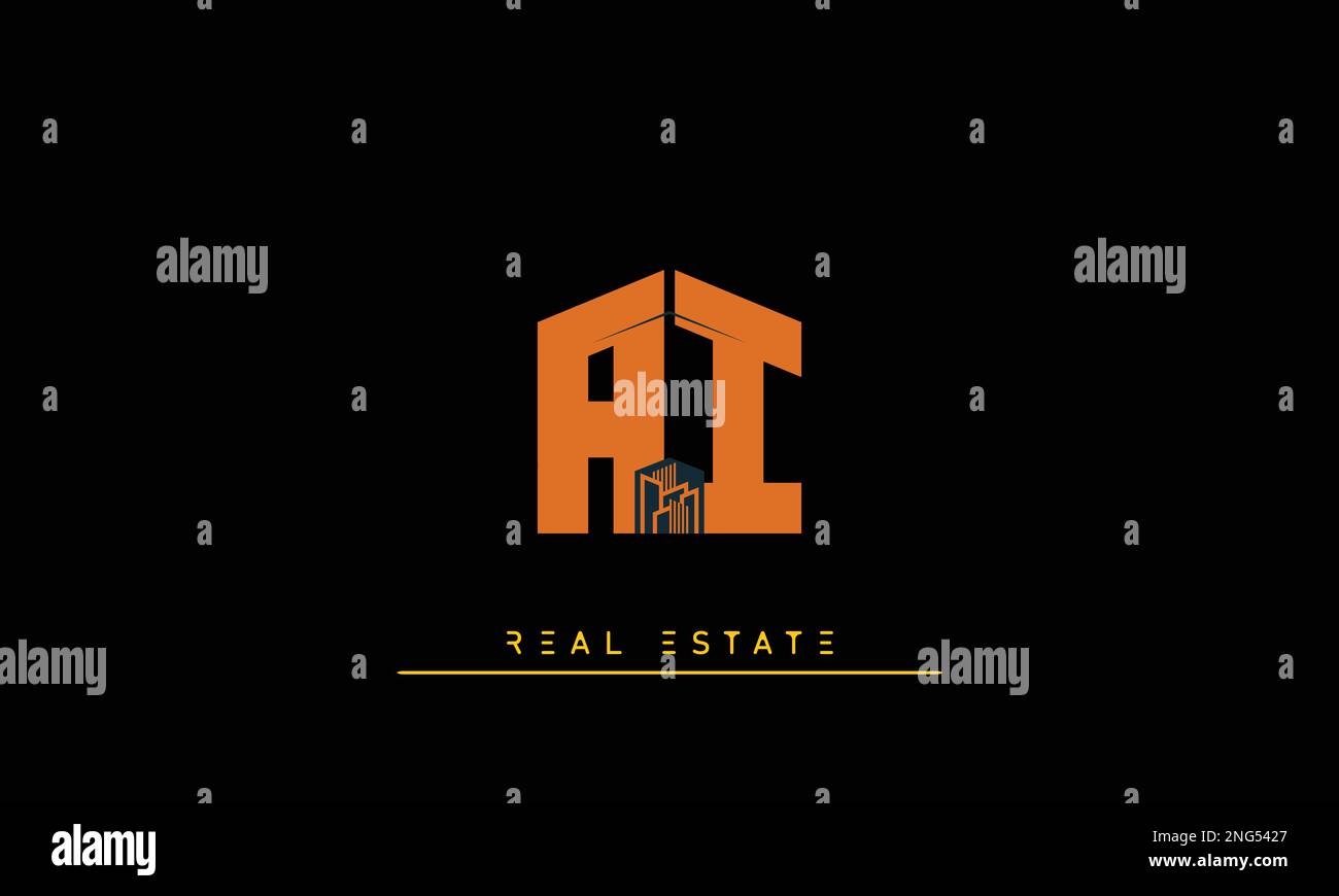 Real Estate letters Initials Monogram logo AI , IA Stock Vector Image ...