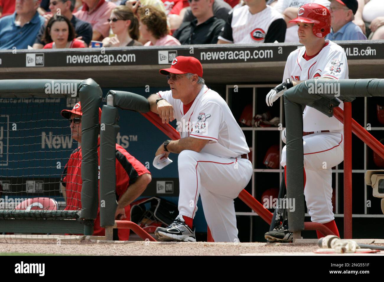 Cincinnati Reds manager Jerry Narron, left, talks with bench coach Bucky  Dent during a baseball game with the Chicago White Sox, Saturday, June 17,  2006, in Cincinnati. (AP Photo/Al Behrman Stock Photo 