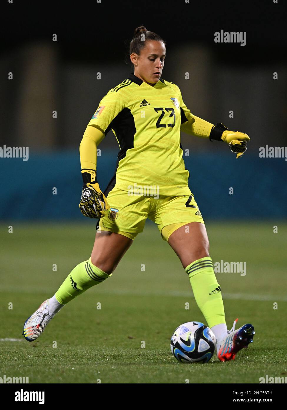 Auckland, New Zealand. 17th Feb, 2023. Laurina Oliveros of Argentina Women's National soccer team seen in action during the FIFA Women's World Cup 2023 Playoff held at the North Harbour Stadium. Final score; Argentina 4:0 Chile Credit: SOPA Images Limited/Alamy Live News Stock Photo