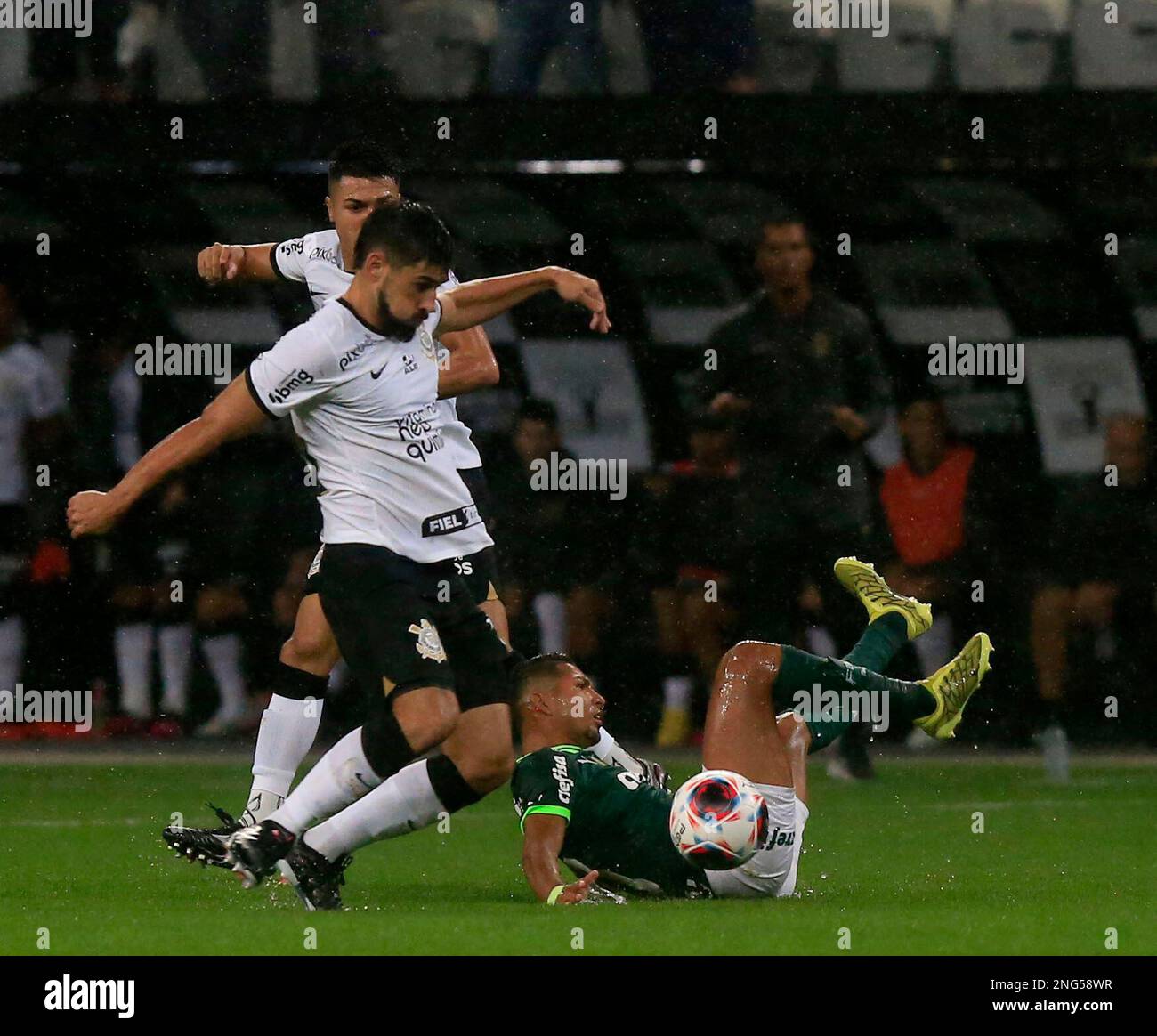 Sao Paulo, Brazil. 16th Feb, 2023. Bruno Mendez during a match between Corinthians and Palmeiras at Neo Quimica Arena in Sao Paulo, Brazil (Fernando Roberto/SPP) Credit: SPP Sport Press Photo. /Alamy Live News Stock Photo
