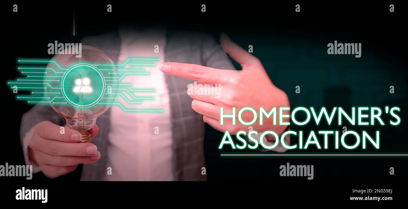 Sign displaying Homeowner's Association. Business concept Covers losses ...