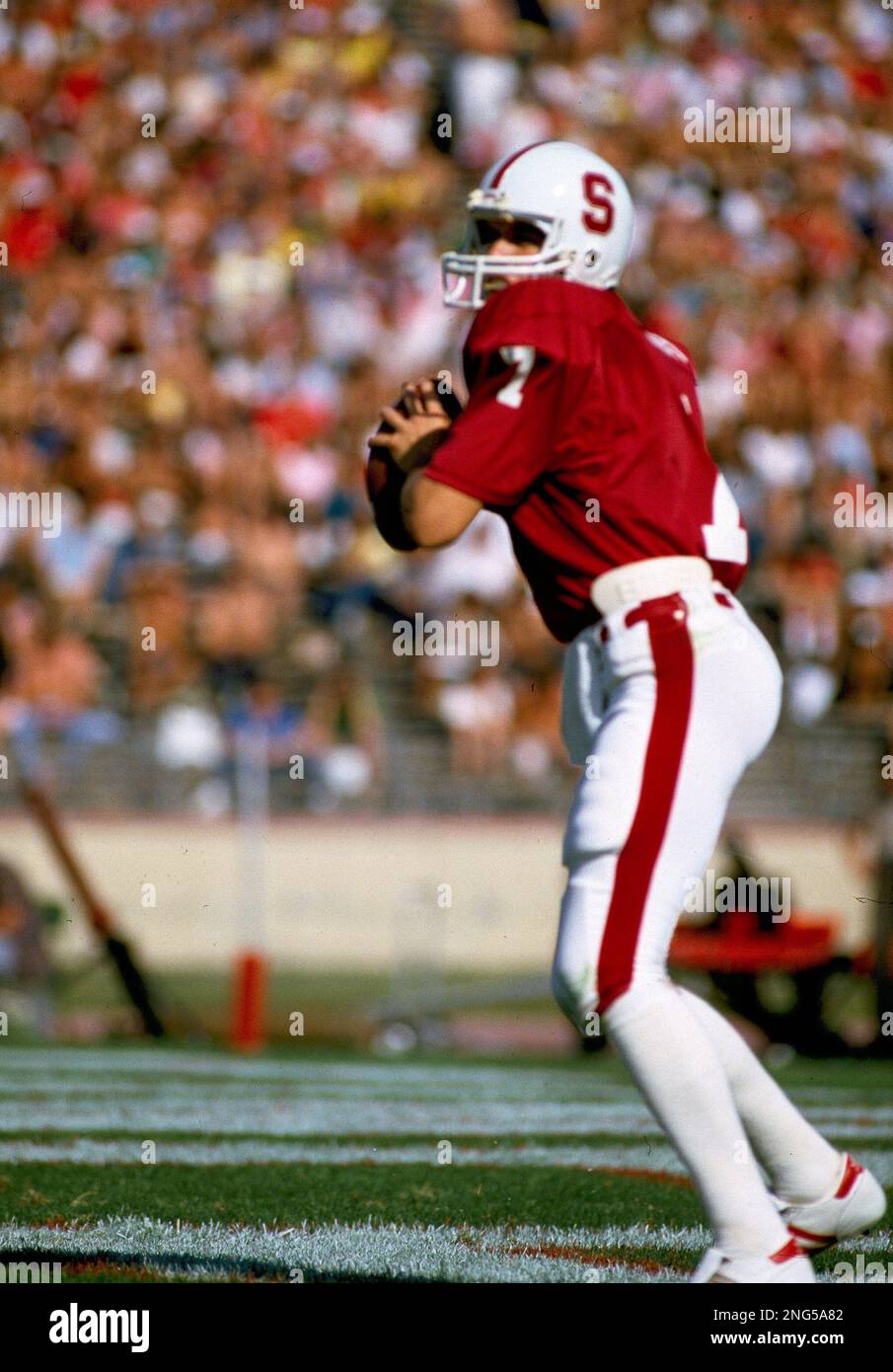 Stanford University quarterback John Elway is seen in action in Palo ...