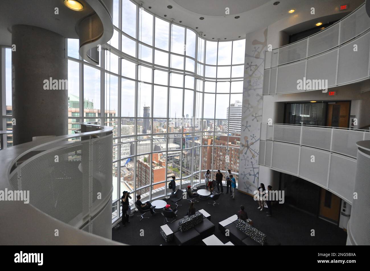 Toronto, Ontario / Canada - May 24, 2015: Contemporary architecture interior with a cityscape Stock Photo