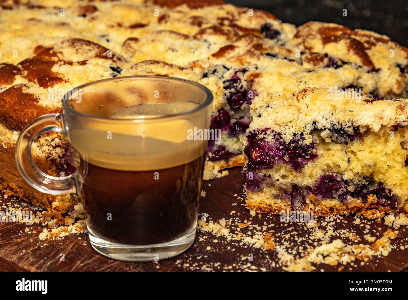 Classic black grape cake (Isabel burgundy variety) known as "cuca de