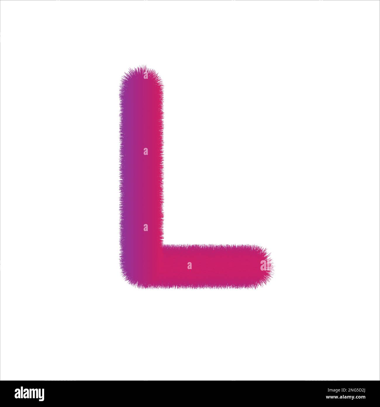 High Quality 3D Shaggy Letter L on White Background . Isolated Vector Element Stock Vector