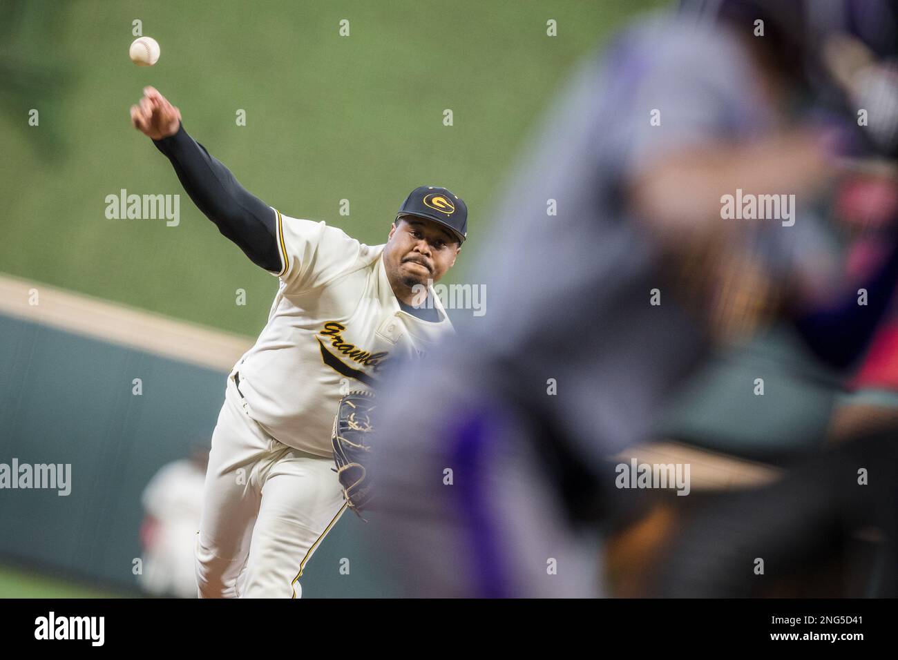 Houston, Texas, USA. 17th Feb, 2023. Grambling's pitcher Kerry Boykins