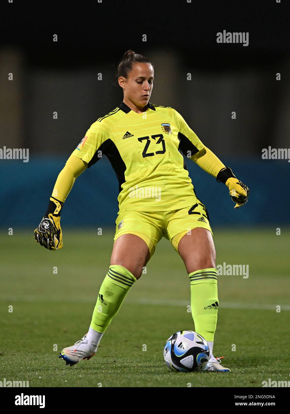 Auckland, New Zealand. 17th Feb, 2023. Laurina Oliveros of Argentina Women's National soccer team seen in action during the FIFA Women's World Cup 2023 Playoff held at the North Harbour Stadium. Final score; Argentina 4:0 Chile (Photo by Luis Veniegra/SOPA Images/Sipa USA) Credit: Sipa USA/Alamy Live News Stock Photo
