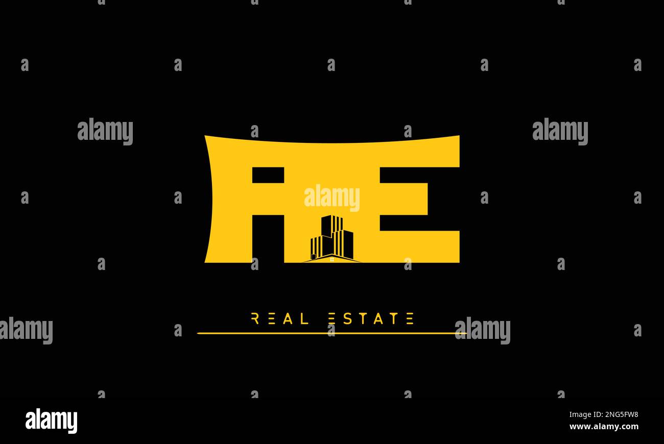 Real Estate letters Initials Monogram logo AE , EA Stock Vector