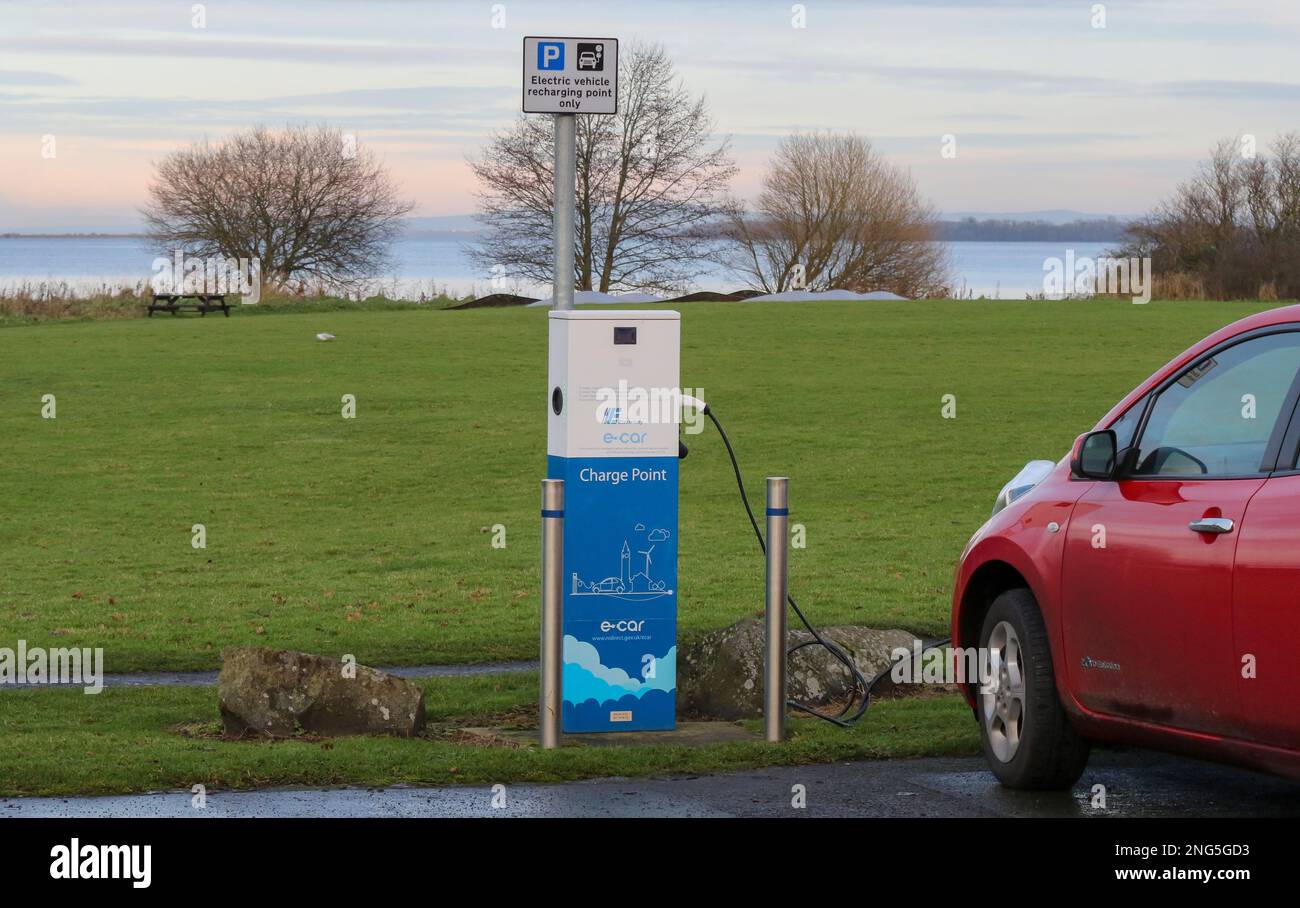 Electric vehicle charging point Northern Ireland Stock Photo Alamy