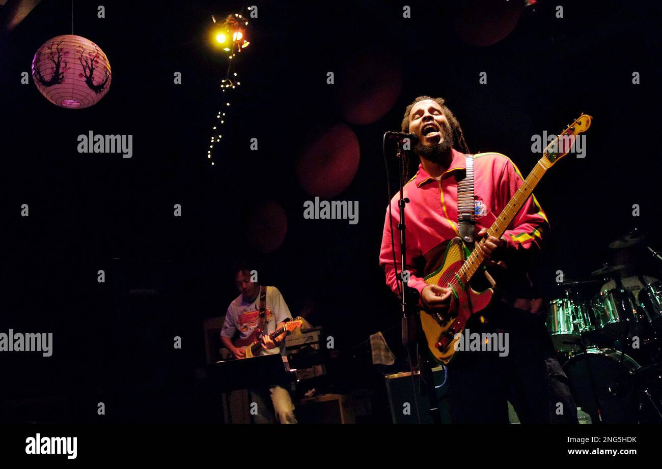 Reggae artist Ziggy Marley rehearses with his band at Swing House