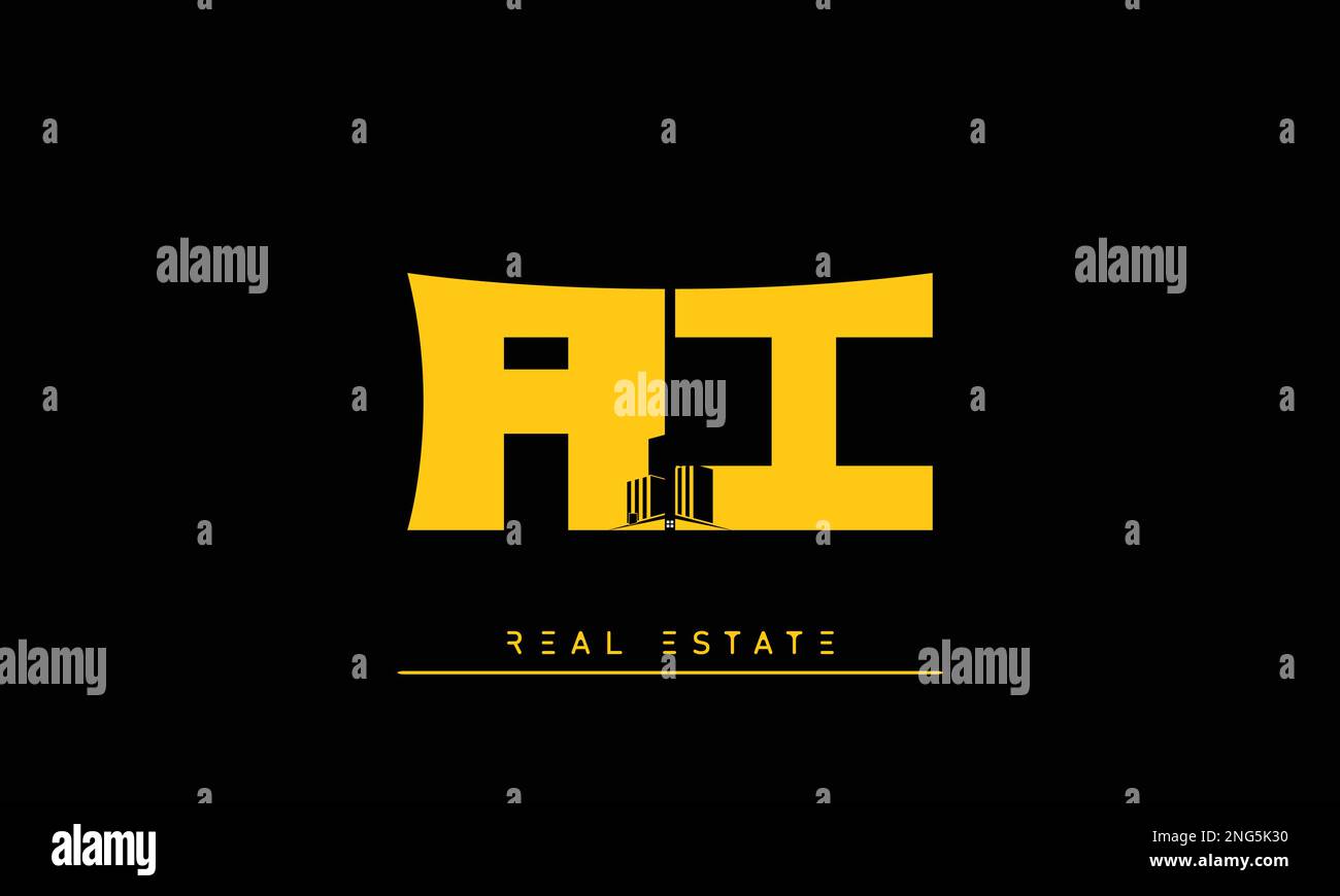 Real Estate letters Initials Monogram logo AI , IA Stock Vector Image