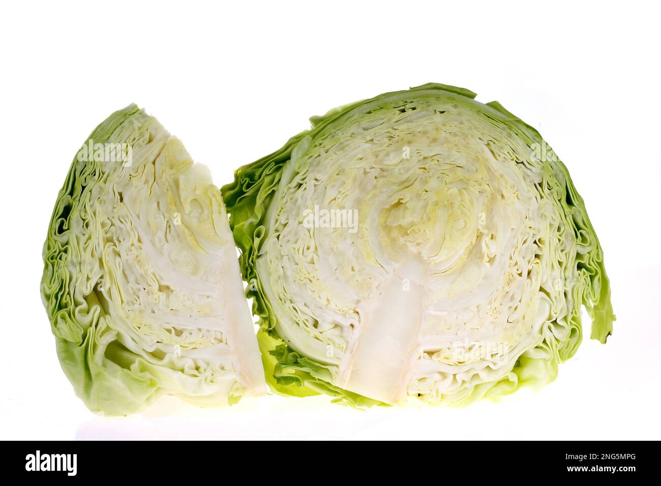 Cabbage patch on the white background, close-up pictures Stock Photo