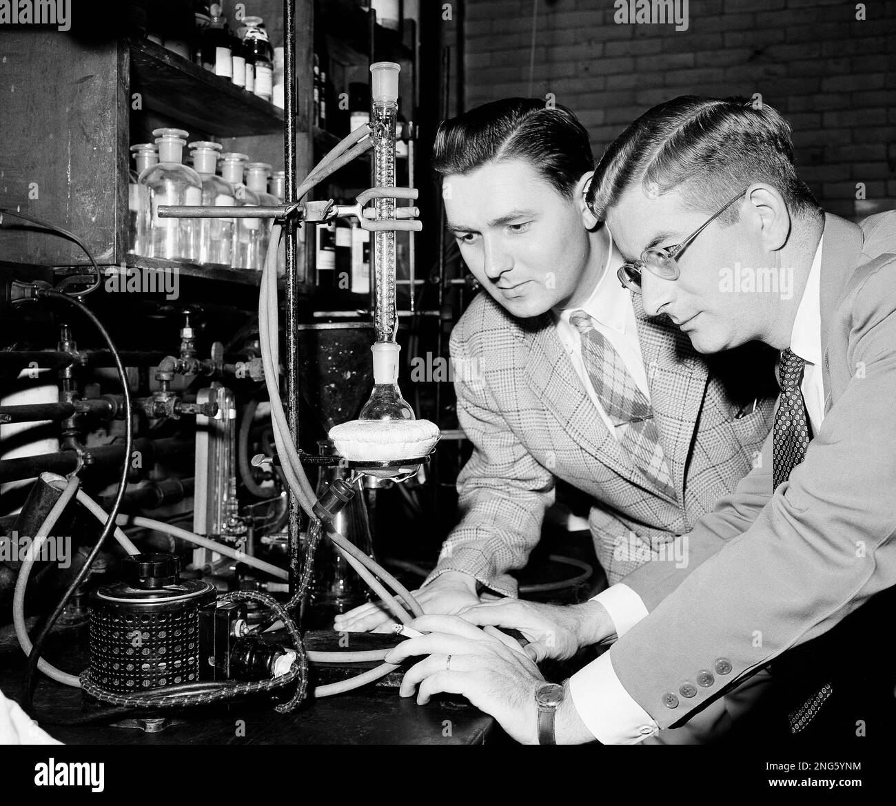 Dr. Robert B. Woodward and Dr. Charles H. Schramm in Cambridge, Mass