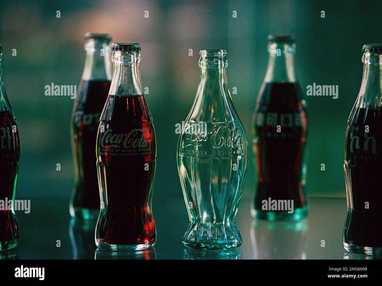 The bottle used by CocaCola for export to France, stands by the