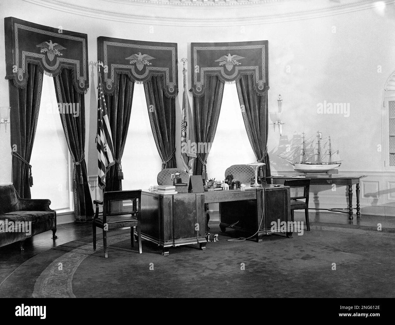 The new office of President Franklin D. Roosevelt, presidential desk