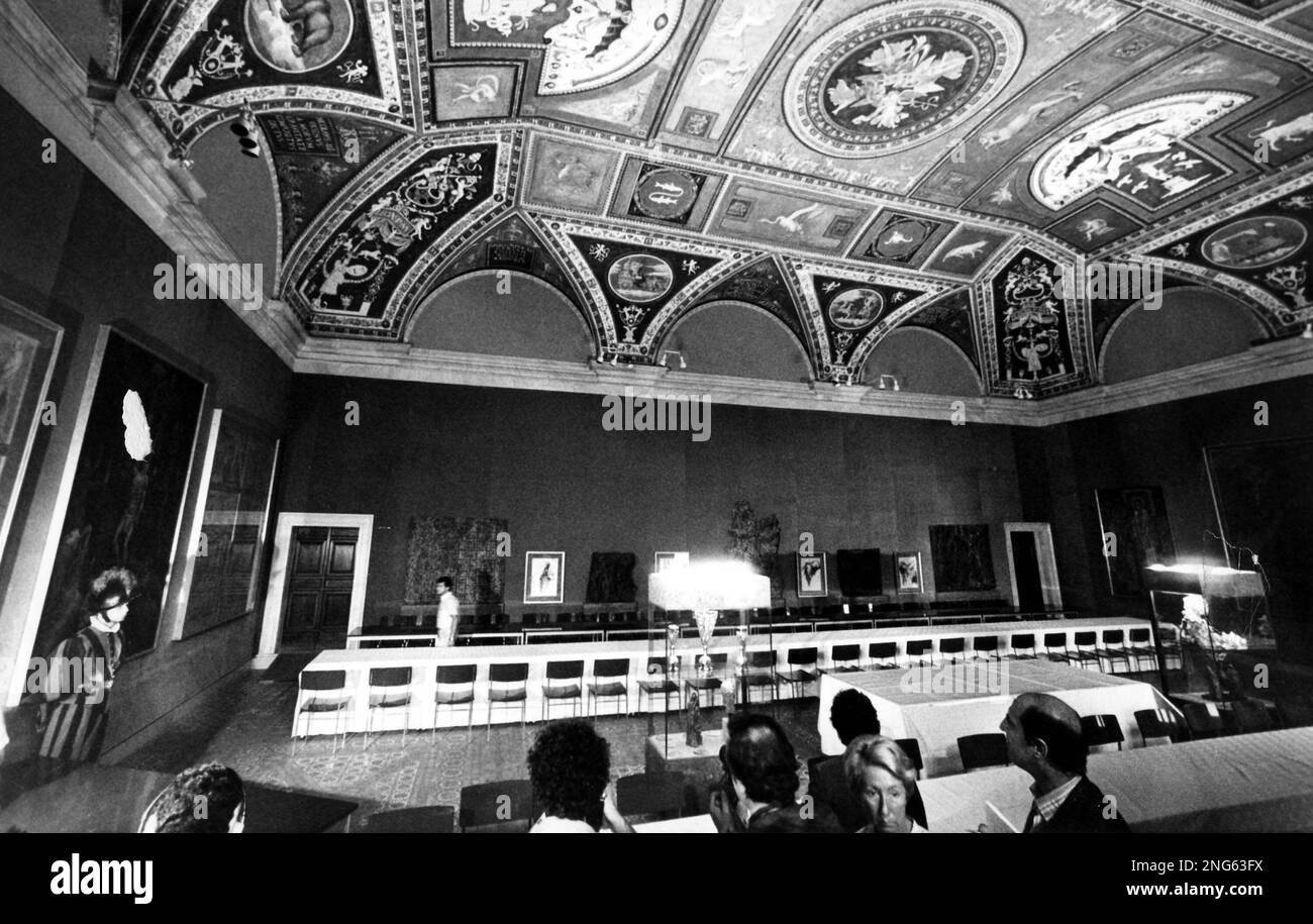 General view of the dining room where Cardinals will convene to eat