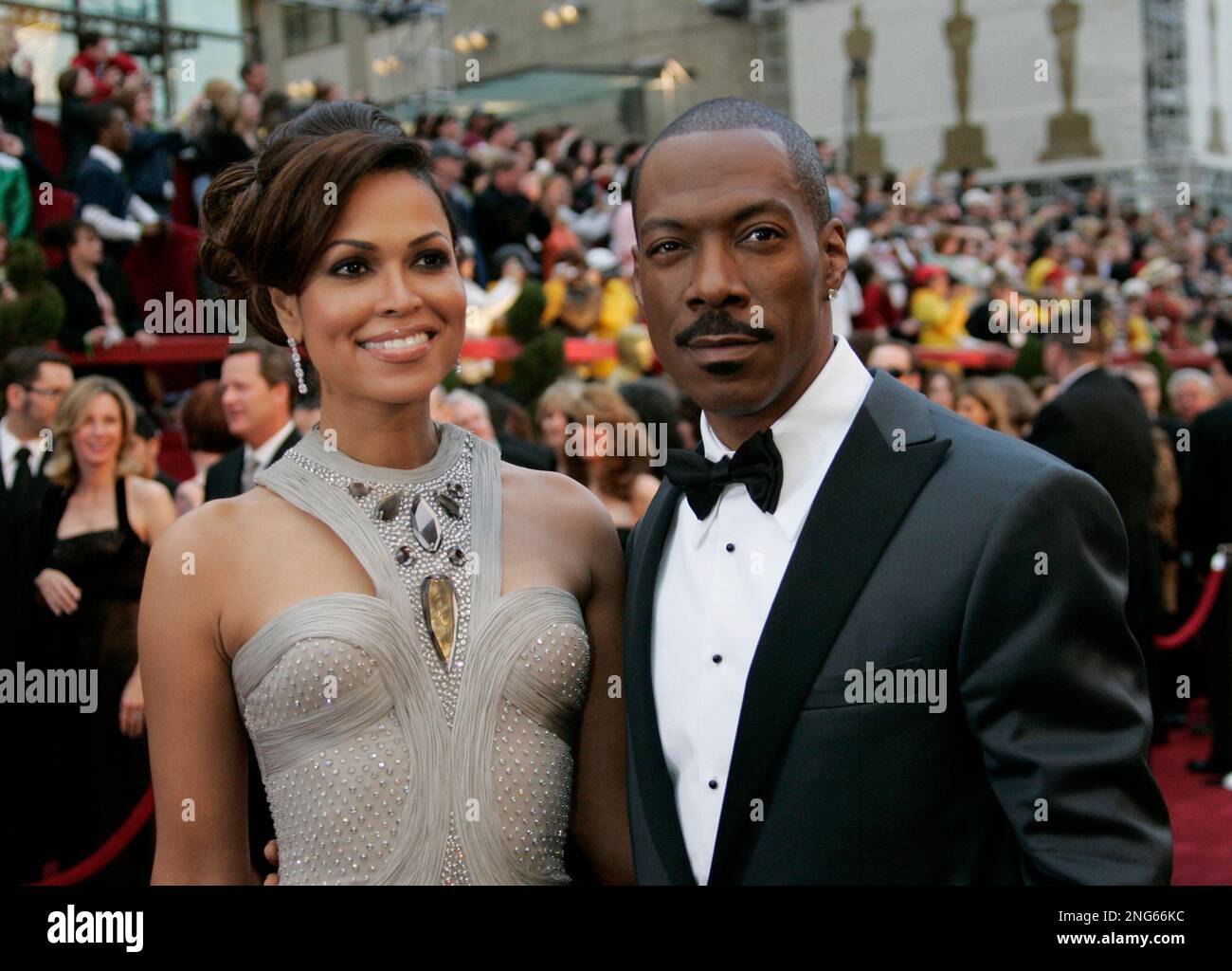 Eddie Murphy, nominated for an Oscar for best actor in a supporting role  for his work in "Dreamgirls," arrives with his girlfriend Tracey Edmonds  for the 79th Academy Awards Sunday, Feb. 25,