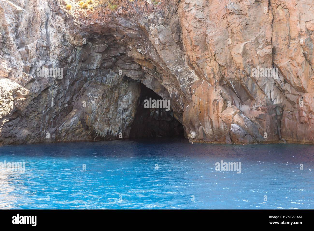 Amazing Seascapes of The Aeolian Islands (Isole Eolie) in Lipari, Messina Province, Sicily, Italy. Stock Photo