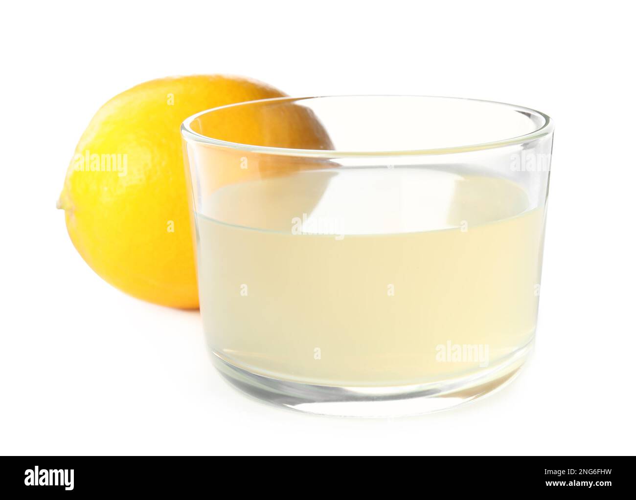 Freshly squeezed lemon juice on white background Stock Photo Alamy