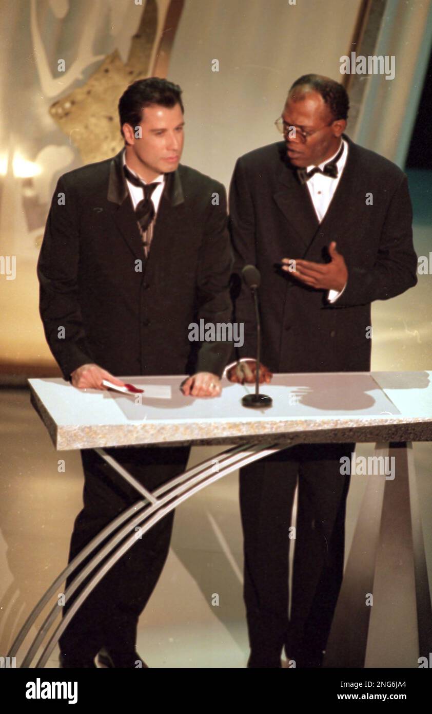 Actors Samuel L. Jackson, right, and John Travolta, co-stars of the ...