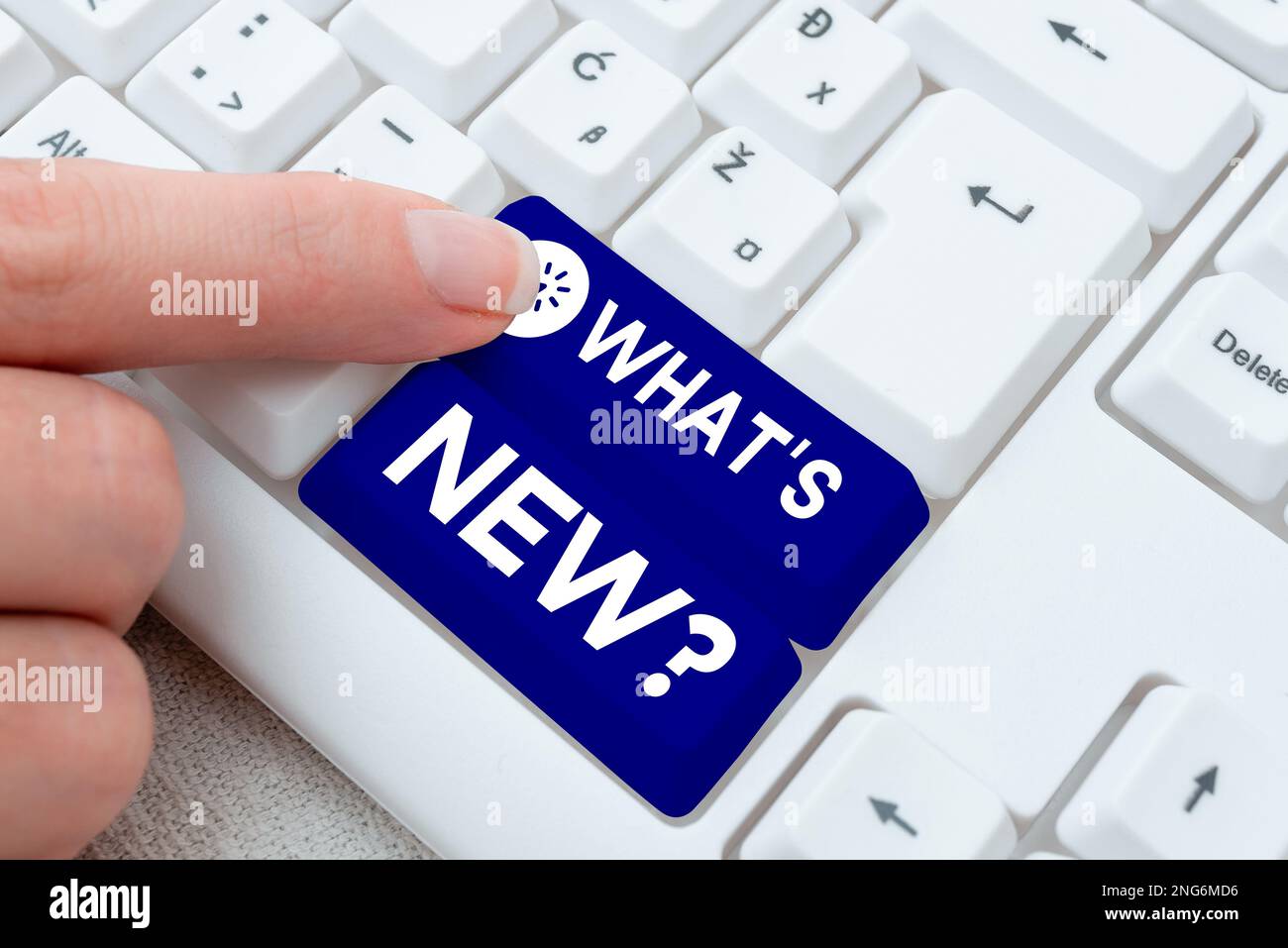 Text caption presenting What's New. Business overview Asking about