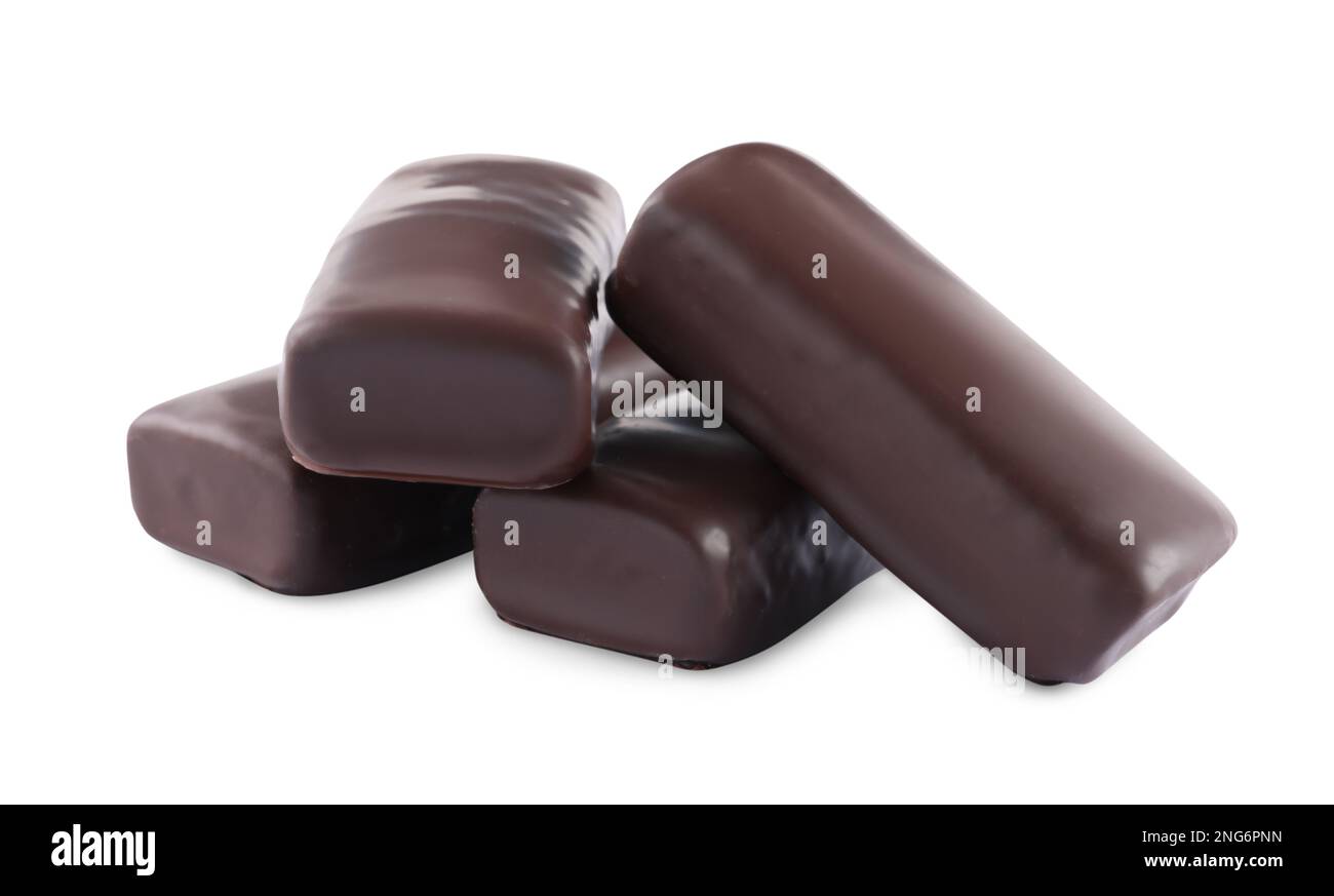 Delicious glazed curd snack on white background Stock Photo - Alamy