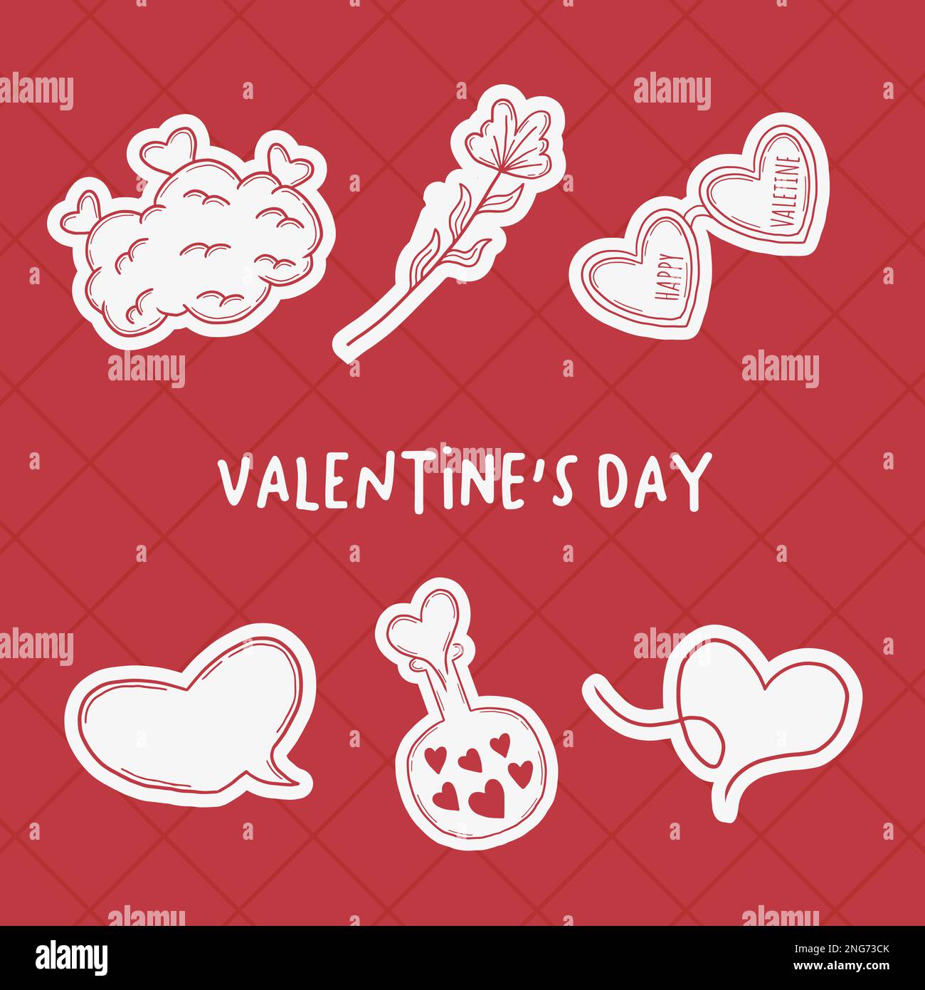 Valentine's day doodle hand drawn elements collection, Love doodles ...