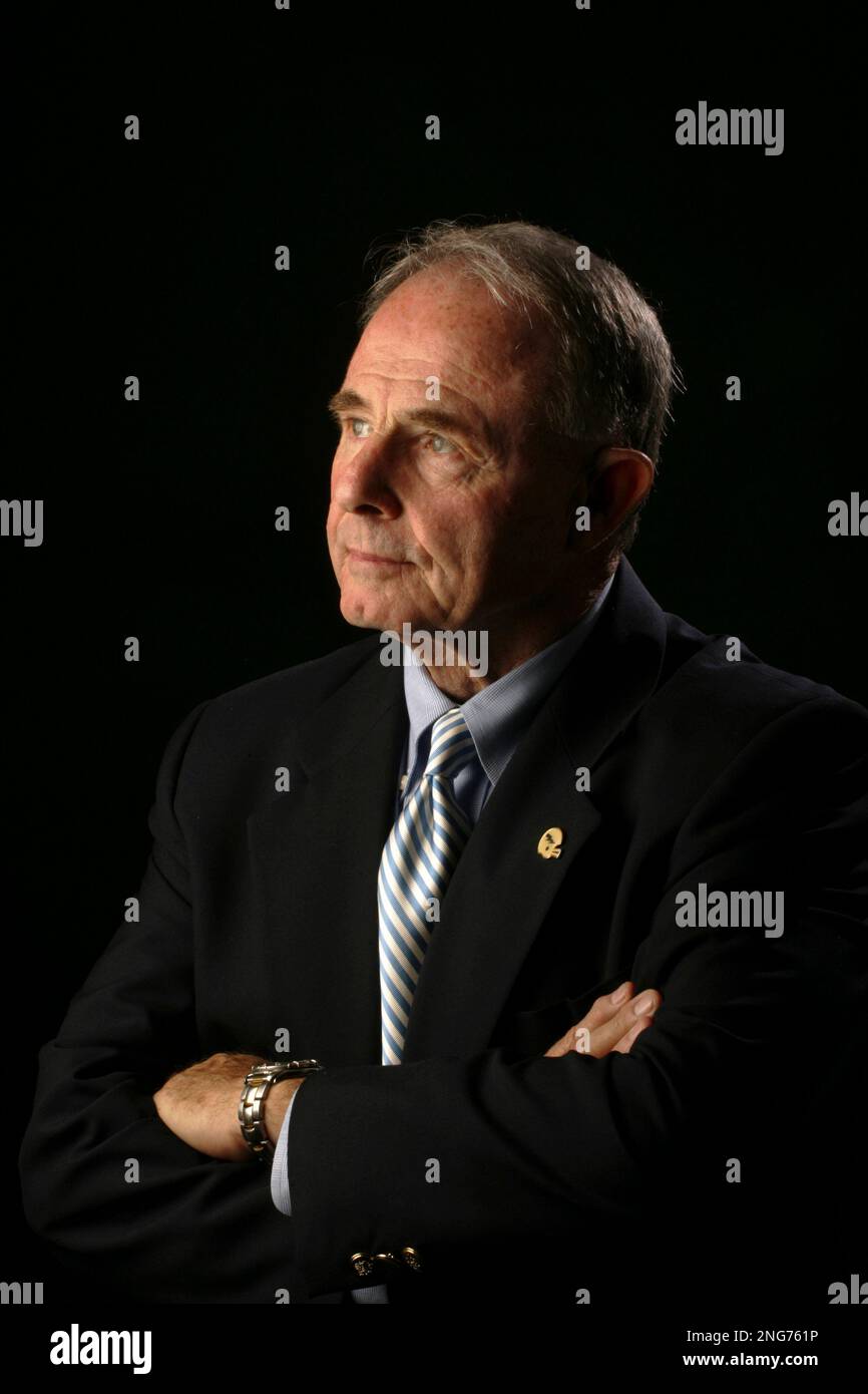 Air Force Academy head football coach Fisher DeBerry poses for a photo
