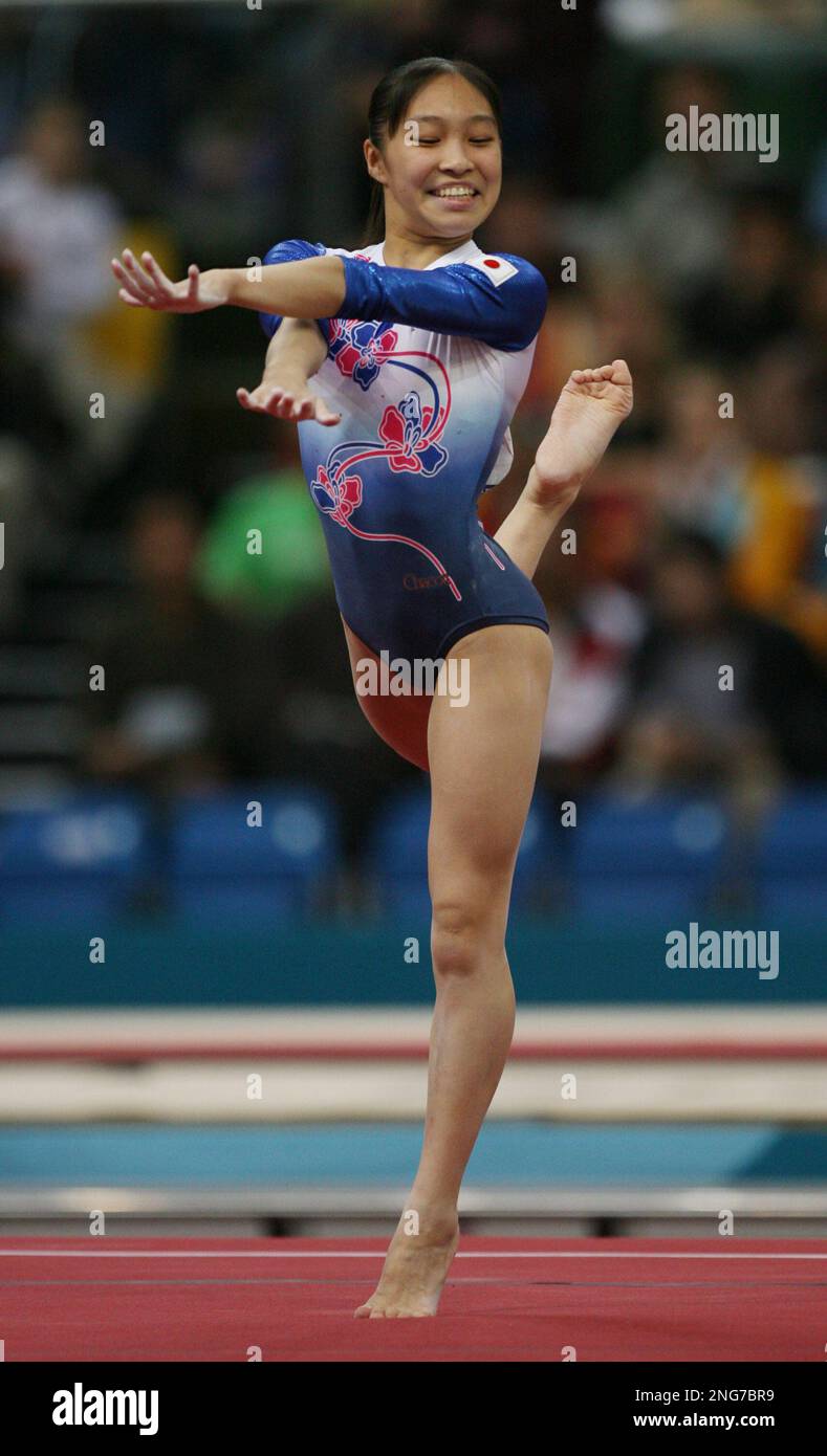 Kyoko Oshima of Japan performs during the Asian Games Gymnastics
