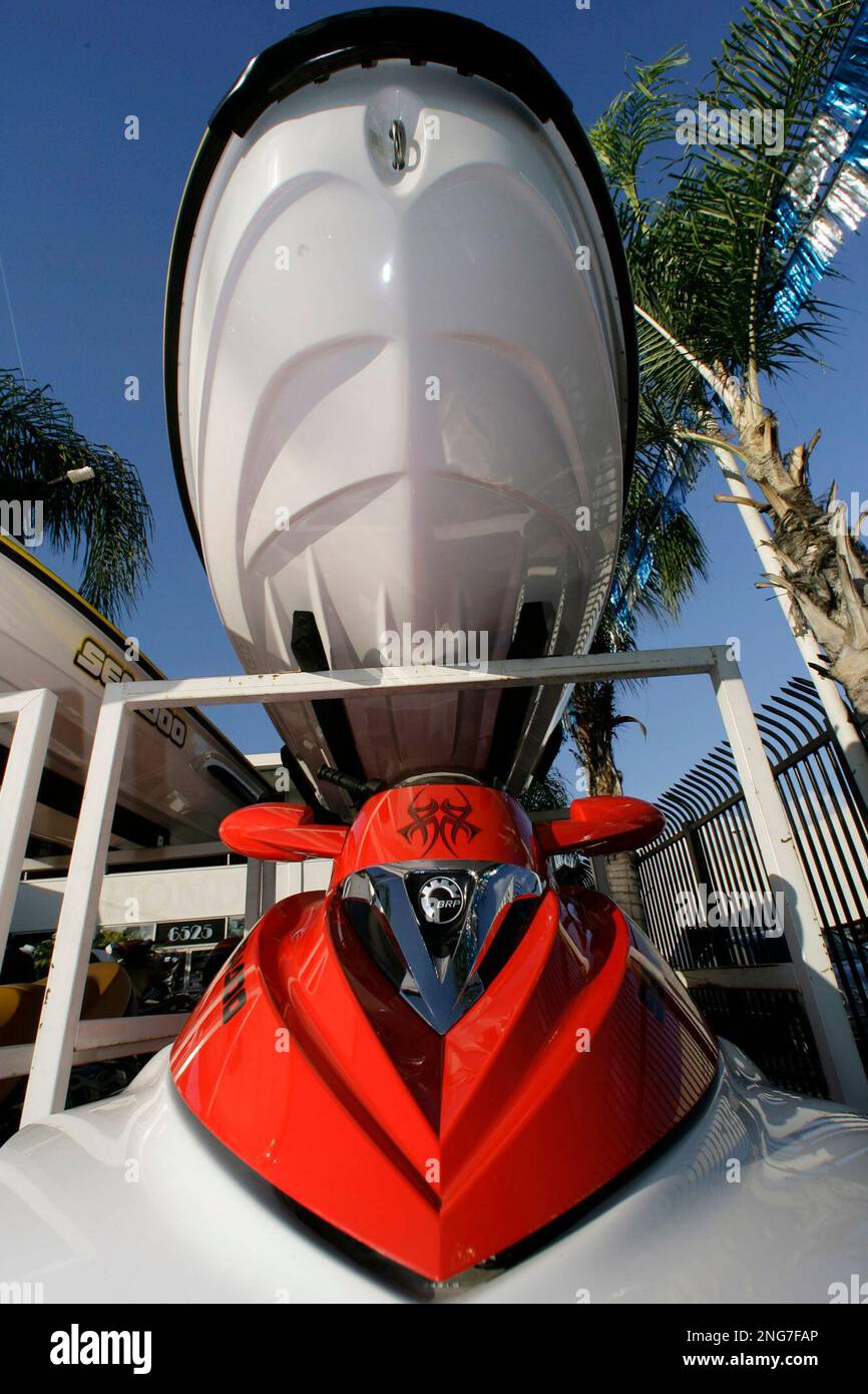 A selection of Sea Doo jet skis are showcased at the Honda of Hollywood