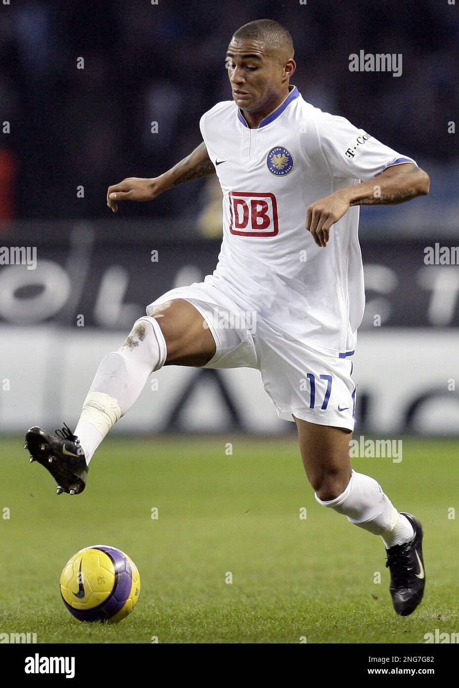 Berlin's Kevin Prince Boateng plays the ball during a German first