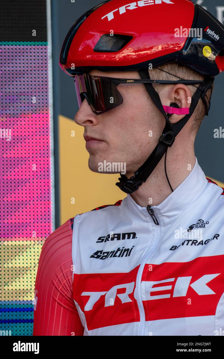 Portrait of Mattias Jensen, Trek Segafredo team during the Tour 06-83. The  first stage of the Tour 06-83 (Tour des Alpes-maritimes et du Var) 2023  takes place between Saint-Raphael and Ramatuelle. The