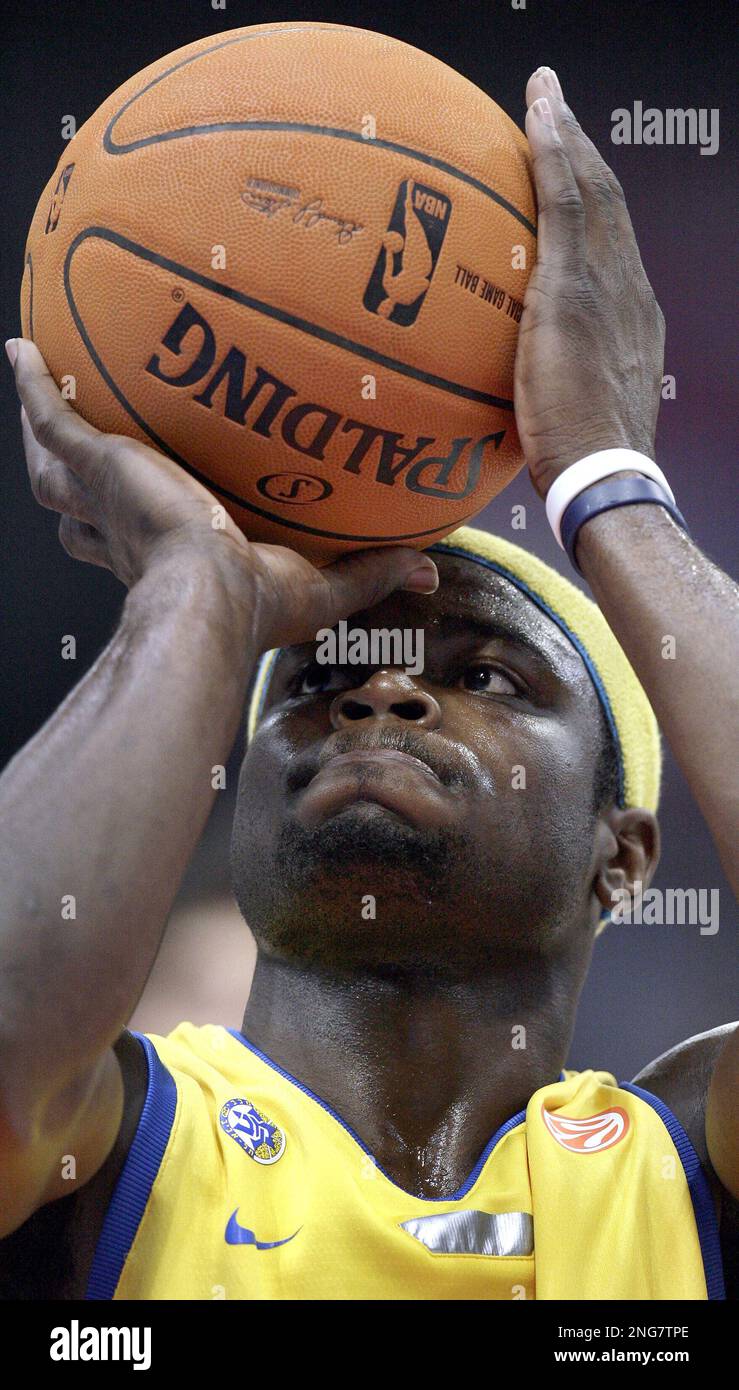 Maccabis Will Bynum from the USA plays the ball during a NBA Live Tour basketball match between Phoenix Suns and Maccabi Elite Tel Aviv at the Koeln Arena in Cologne, Germany, Wednesday,