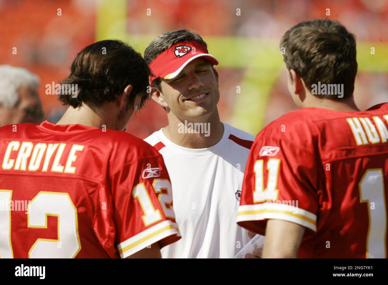 Kansas City Chiefs quarterback Trent Green was pressured by