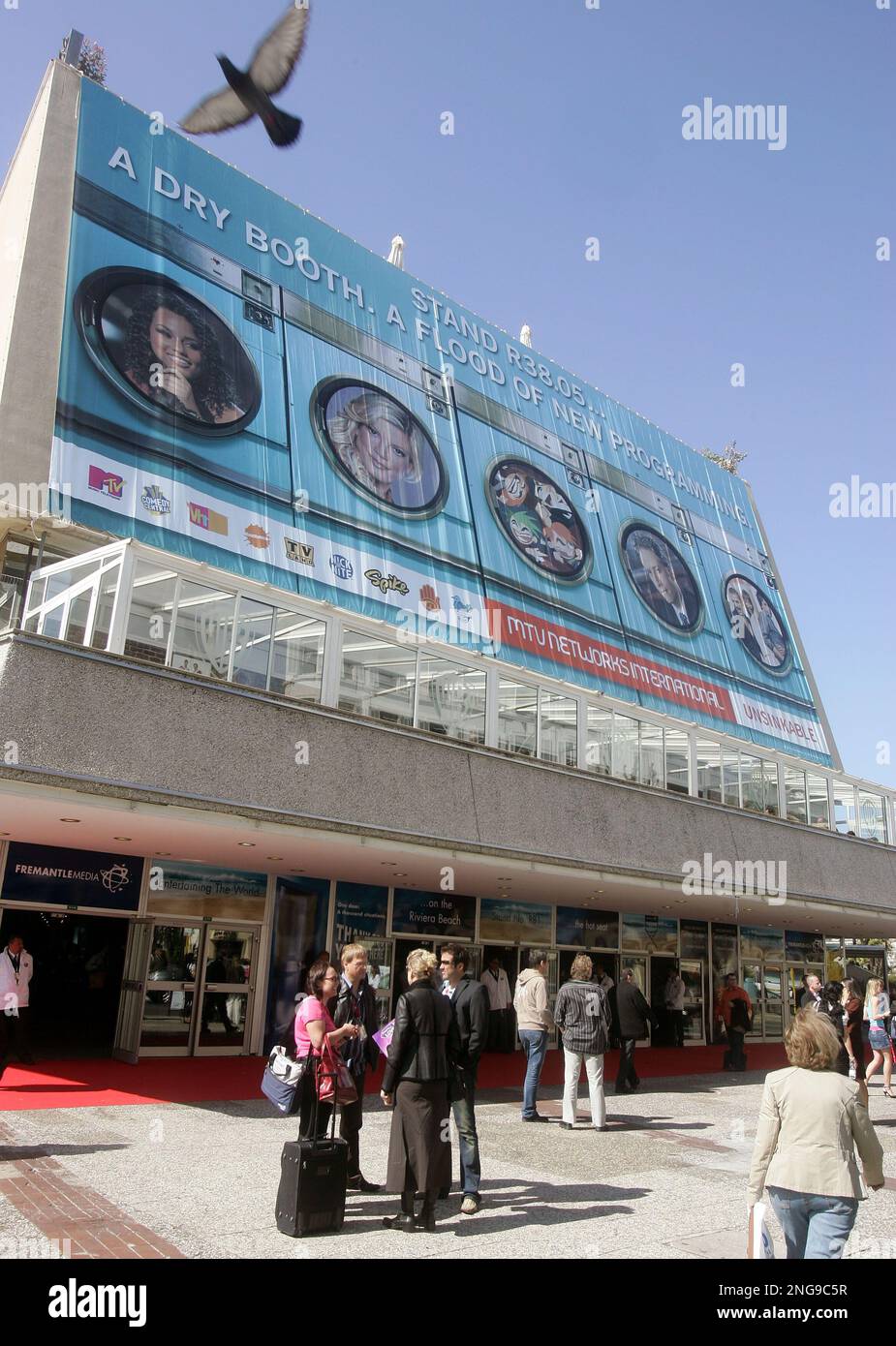 View of the Cannes Festival Palace where the MIP TV (International ...