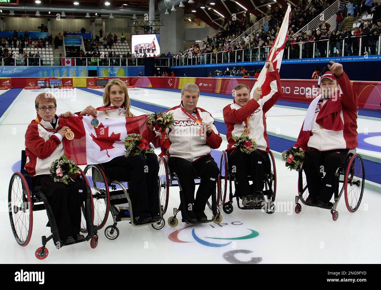 From left, Canada's Karen Blachford, Sonja Gaudet, Gary Cormack, Gerry