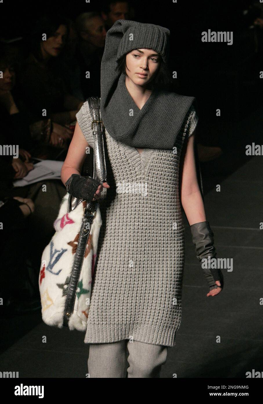 A model presents an ensemble by U.S. fashion designer Marc Jacobs