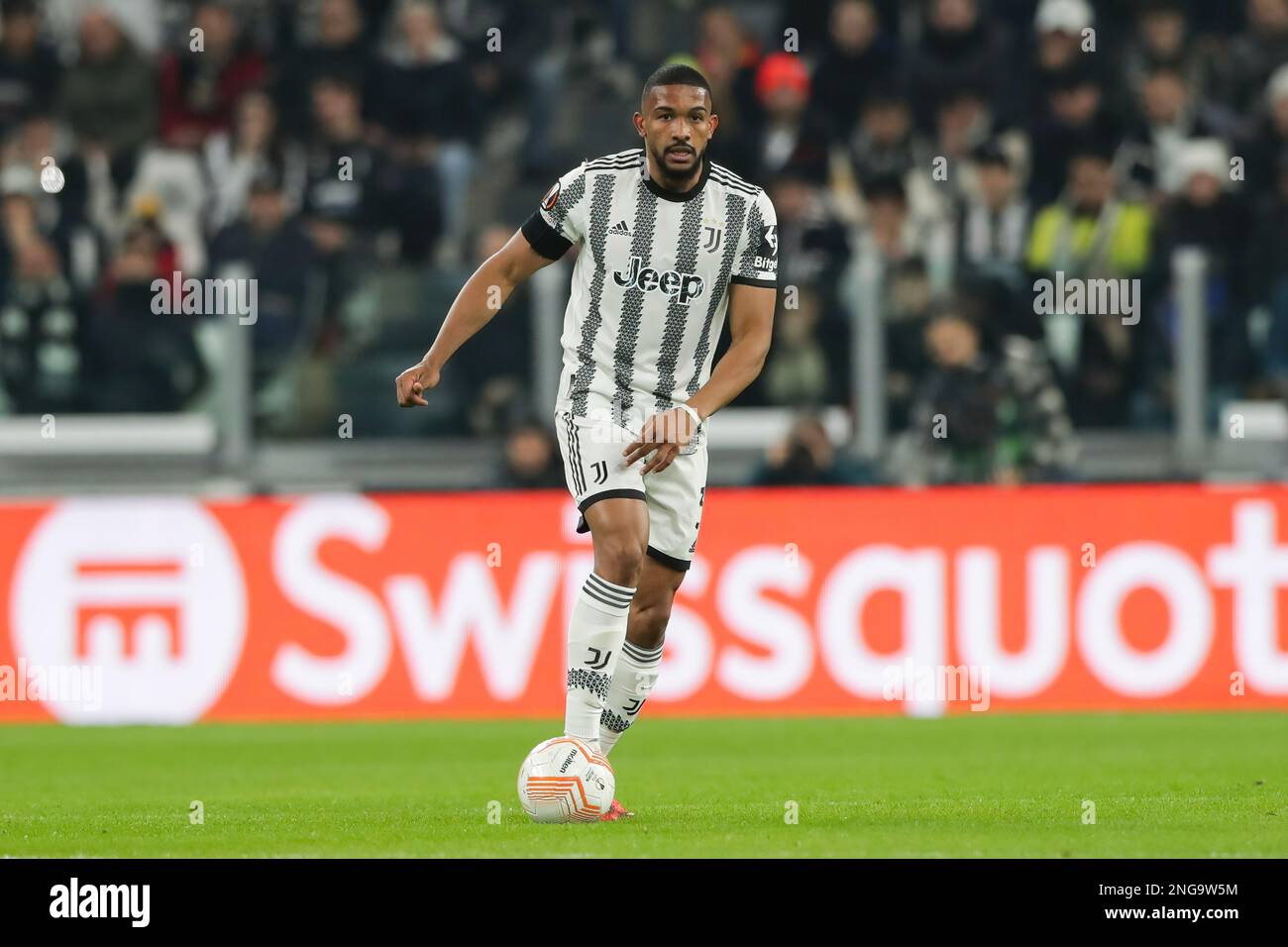 Turin, Italy. 16th Feb, 2023. Gleison Bremer Silva Nascimento, known as Bremer of Juventus FC in action during UEFA Europa League 2022/2023 football match between Juventus FC and FC Nantes at Allianz Stadium. Final score; Juventus 1:1 Nantes. Credit: SOPA Images Limited/Alamy Live News Stock Photo