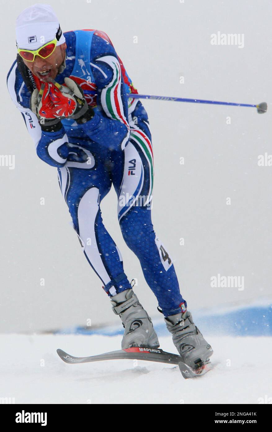 Italy's Cristian Zorzi skis during the Men's Cross Country 4x10k relay