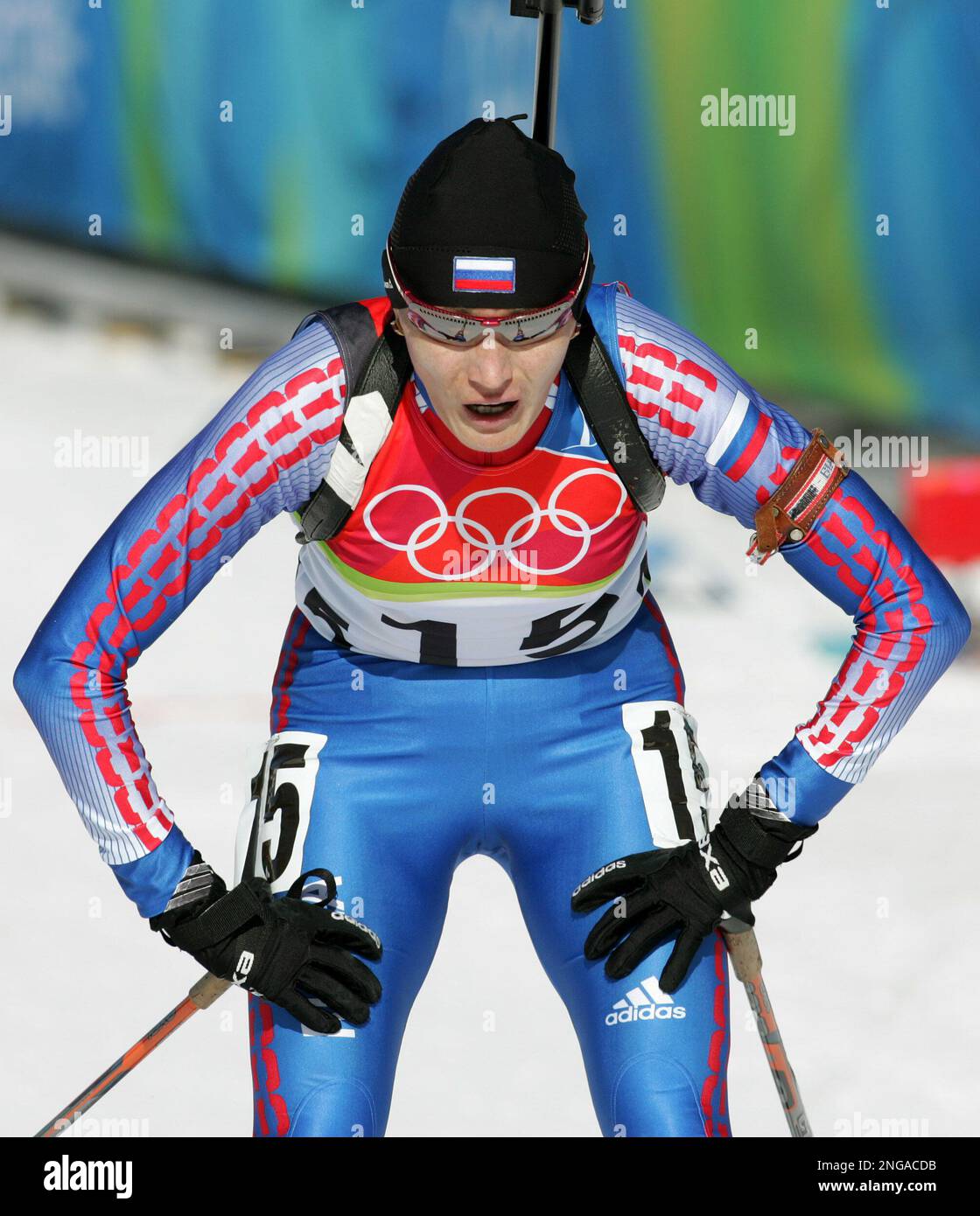 Russia's Sevetlana Ishmouratova crosses the finsih line to win the gold ...
