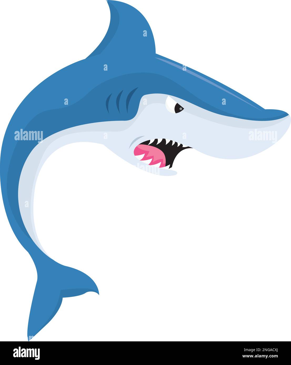 A Cartoon Vector Illustration Of A Mean Shark Stock Vector Image Art a-cartoon-vector-illustration-of-a-mean-shark-stock-vector-image-art
